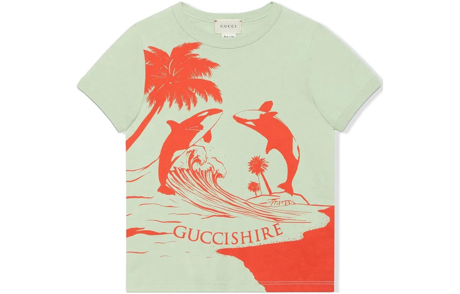 Gucci Kids Whale Print T-Shirt Green