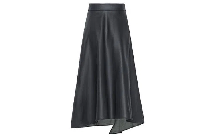 美洋 纯色不规则高腰半身裙