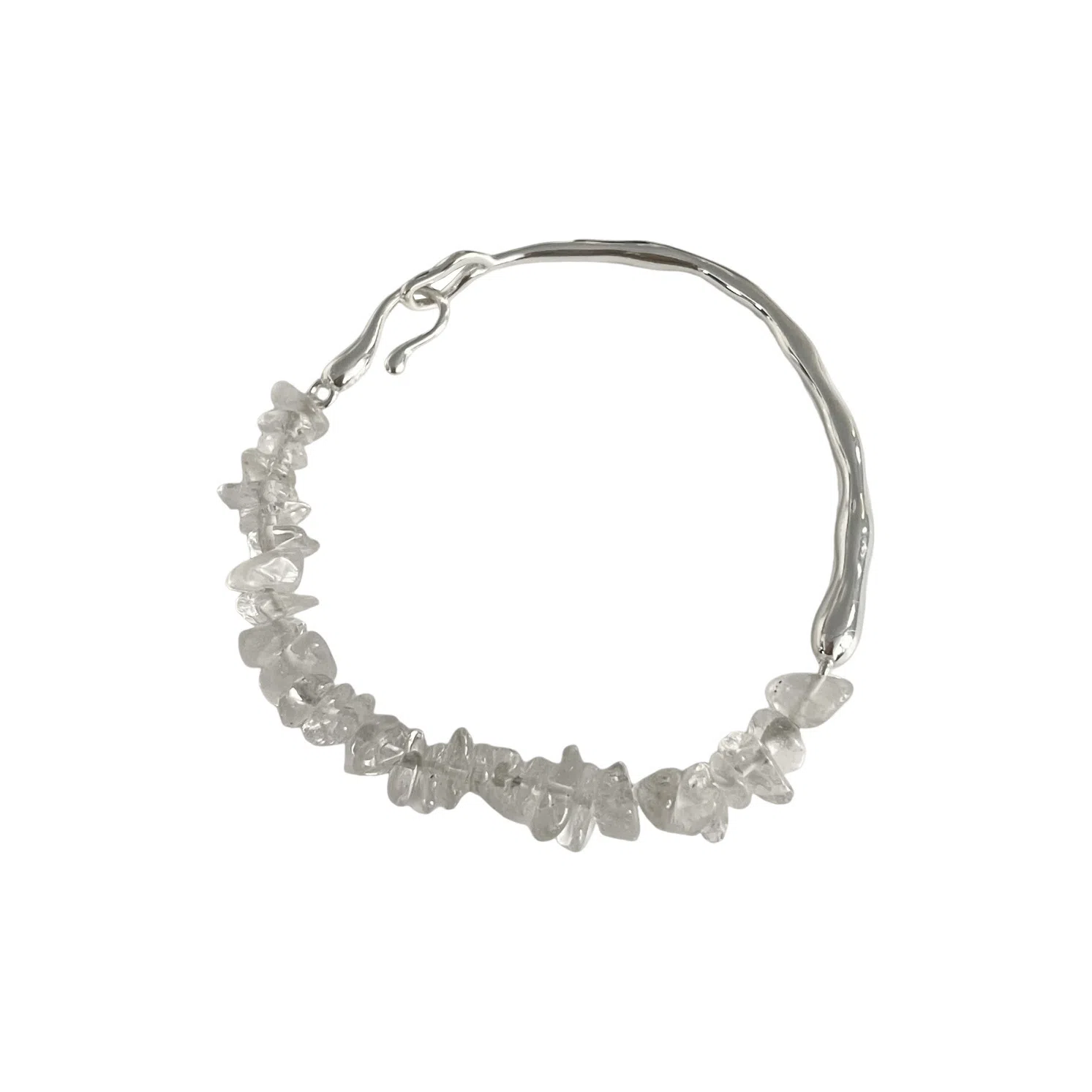 遇点 小众异形 #好运韩式不规则时尚简约风气质高贵 日常生日精美礼盒天然 白水晶 手链 女款