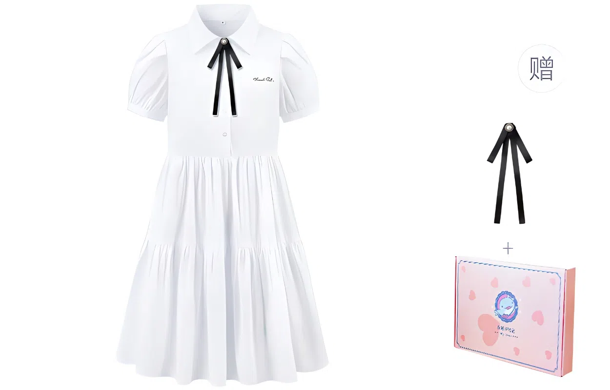 东鲸岁时记 学院风海军领宽松短袖连衣裙 女款