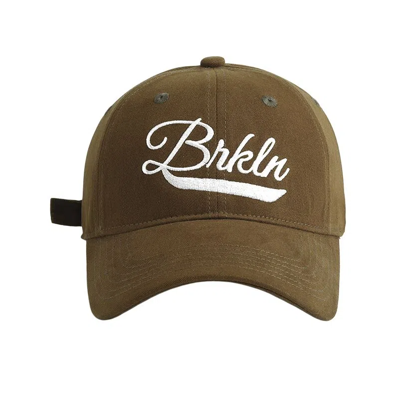 艾佳微 时尚美式复古潮牌字母刺绣宽檐大头围显白显脸小休闲百搭防晒遮脸 棉 鸭舌帽 男女同款情侣款