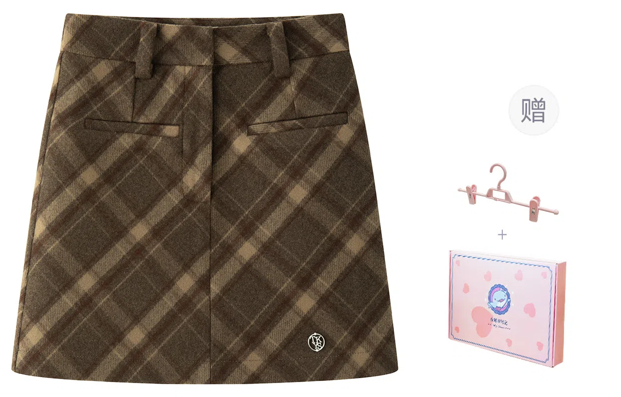 东鲸岁时记 辣妹风高级感伯克利半裙职场微辣学姐感高腰修身包臀经典格纹学院风休闲短裙 春秋季 女款 礼盒装 红格