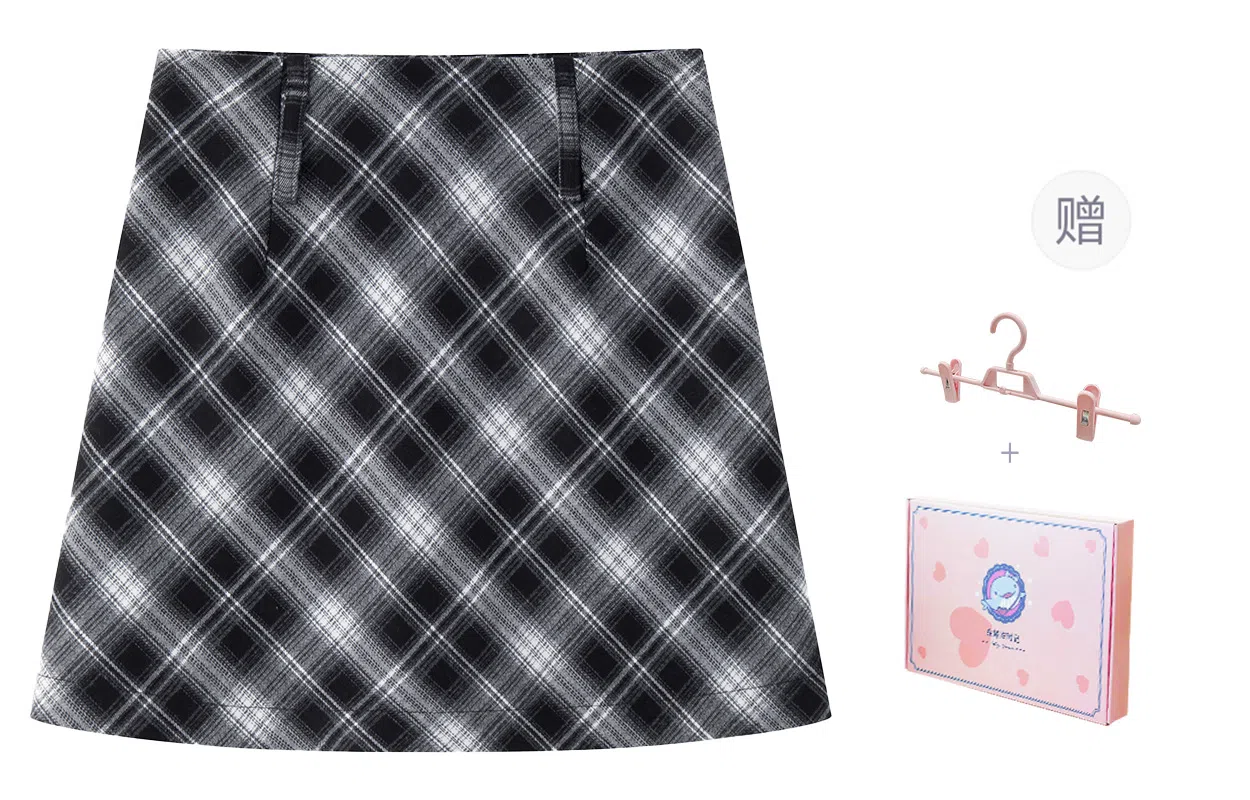 东鲸岁时记 辣妹风高级感伯克利半裙职场微辣学姐感高腰修身包臀经典格纹学院风休闲短裙 春秋季 女款 礼盒装 红格