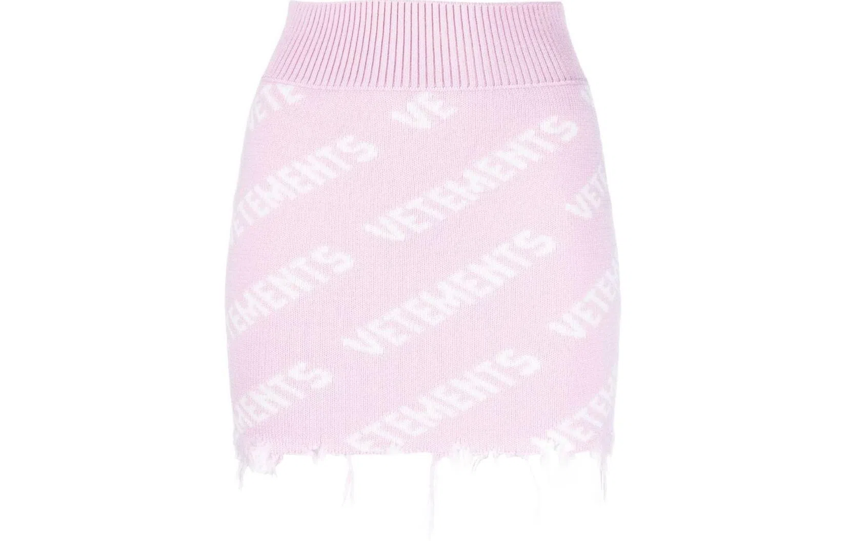 Vetements Logo Jacquard Skirt Pink