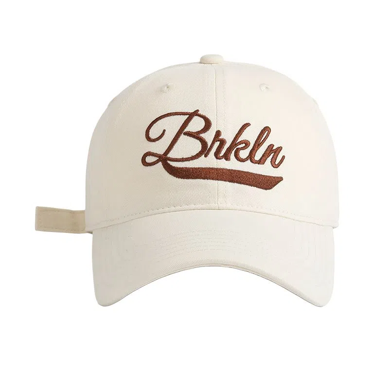 艾佳微 时尚美式复古潮牌字母刺绣宽檐大头围显白显脸小休闲百搭防晒遮脸 棉 鸭舌帽 男女同款情侣款