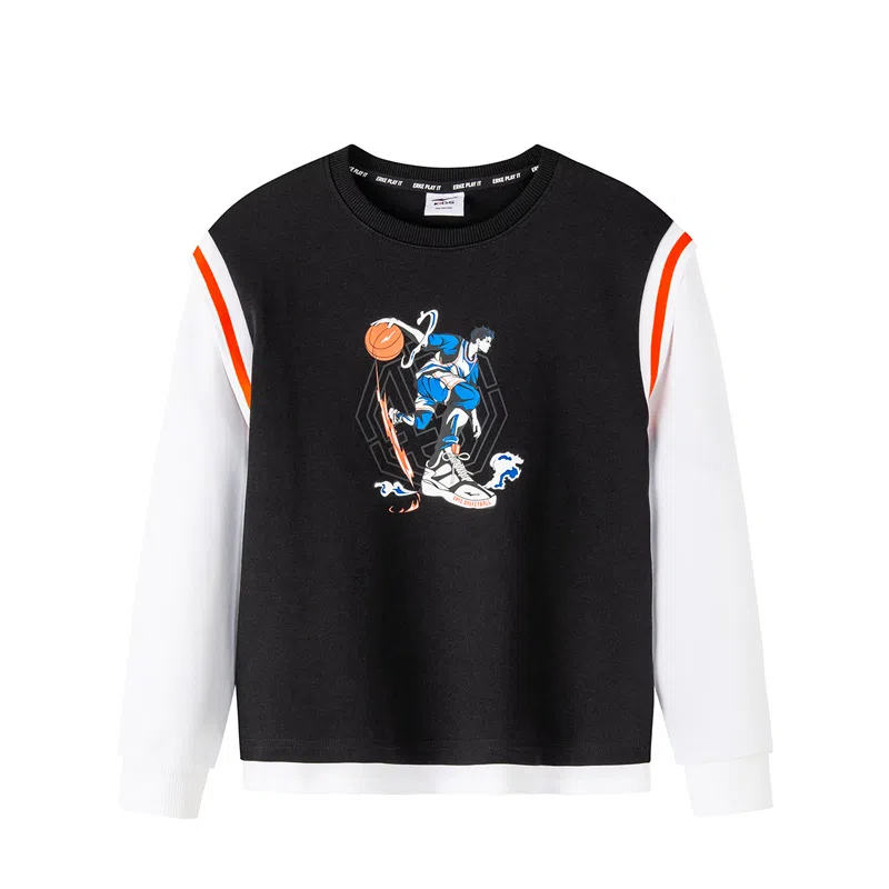 尔克儿童 童装 新款长袖圆领卫衣 男童