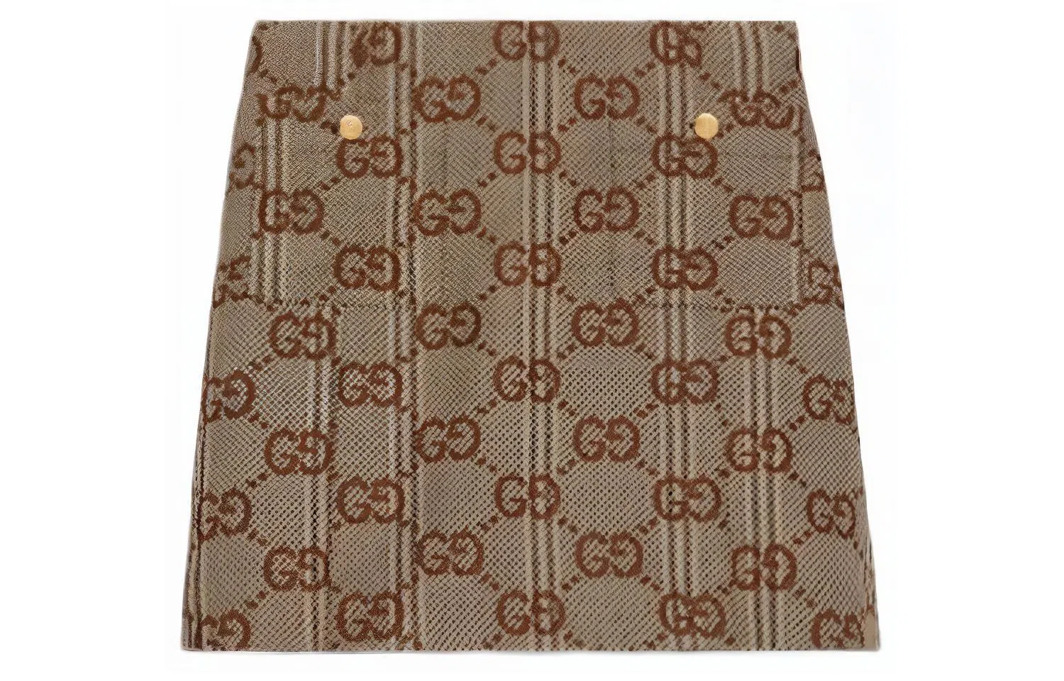 Gucci SS24 Logo Zip Skirt Beige