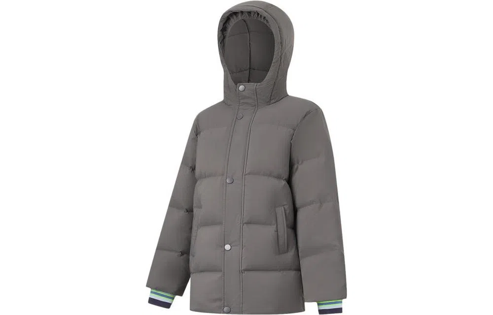 李宁儿童 拼接连帽中长款羽绒服 儿童款