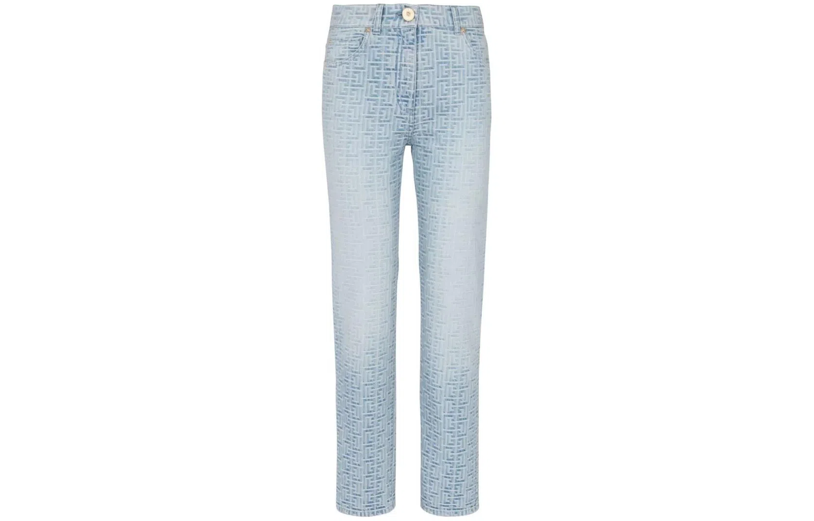 BALMAIN Pantaloni denim Balmain Monogram Straight albastri