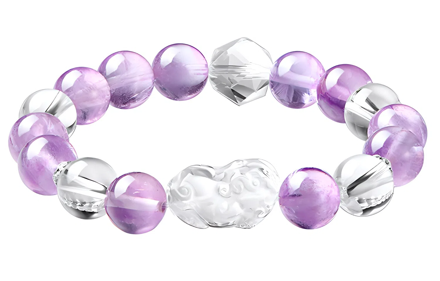 石头记 紫韵流光 招财貔貅 新中式国风 八方来财吞金兽 礼盒装天然 紫水晶 手串 女款