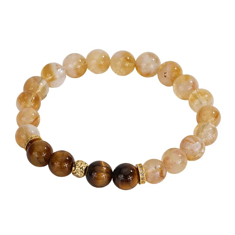 遇点 复古 #好运轻奢风气质小众优雅高级感设计日常天然 黄水晶 手串 女款