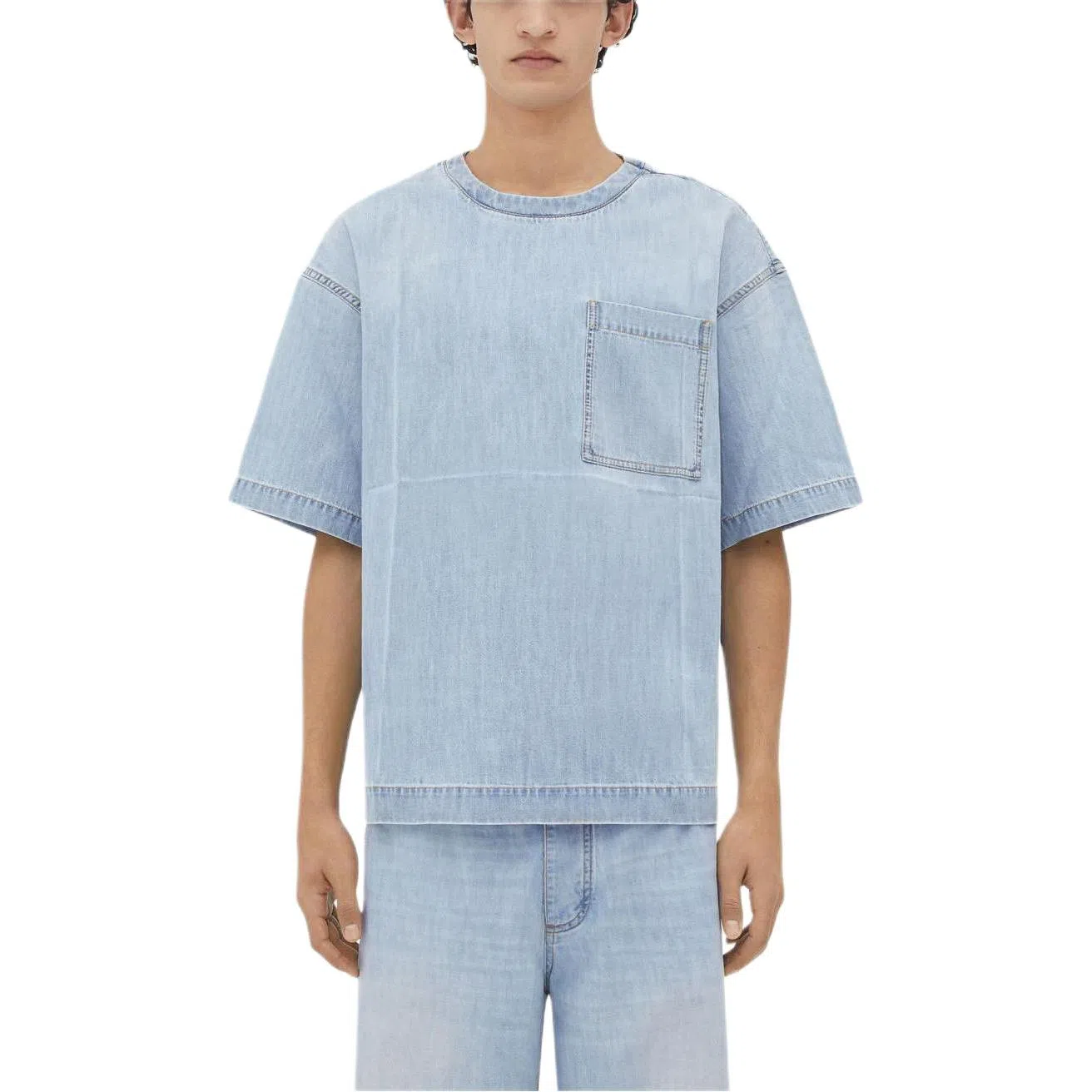 Bottega Veneta FW23 Light Bleached Denim T-Shirt T