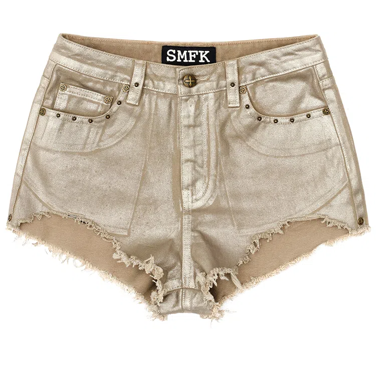 SMFK Ancient Myth Gold Denim Shorts