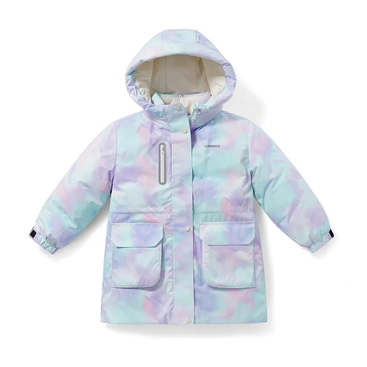 青蛙王子 晕染中长款连帽加厚防风羽绒服 中小童