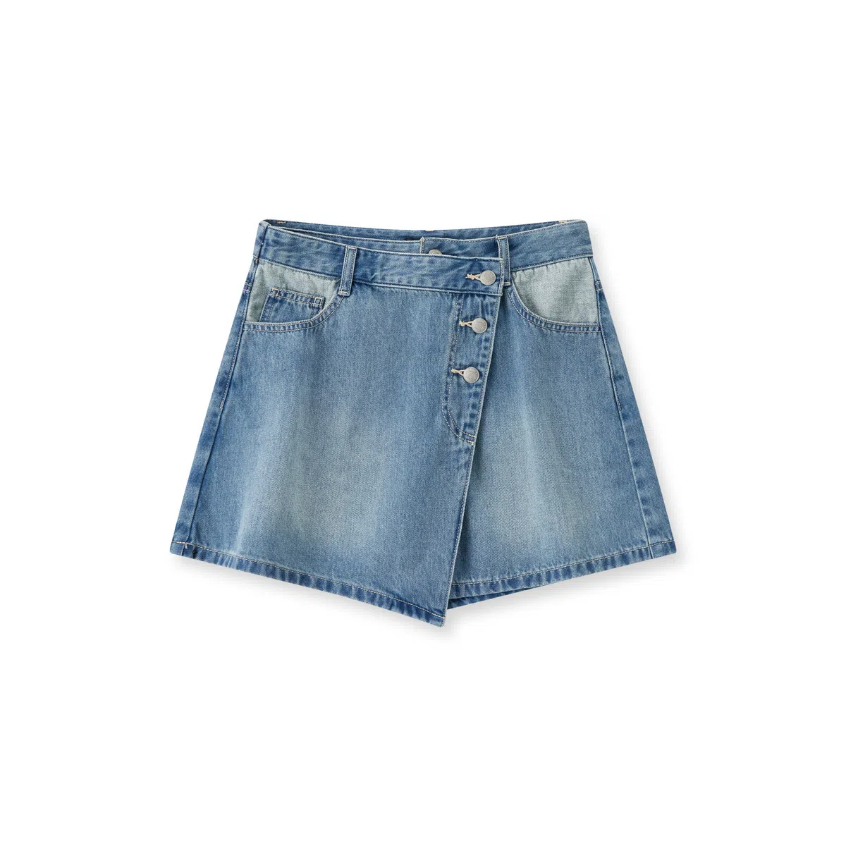 森马 纯色拉链简约牛仔短裤 女款