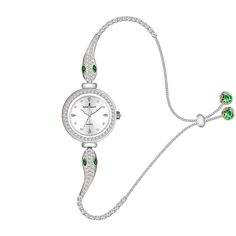 梦特娇 女款手表 法国巴黎奢侈品牌 经典时尚 简约防水百搭 学生商务运动手表 石英机芯 合金表带 国表 女表 银色表盘