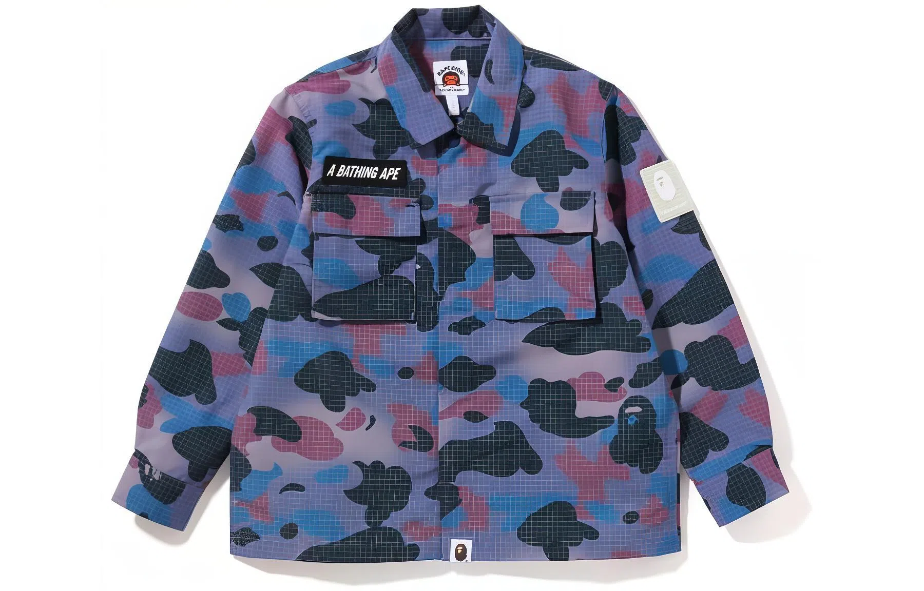 Bape FW22 Grid Camo Military Shirt