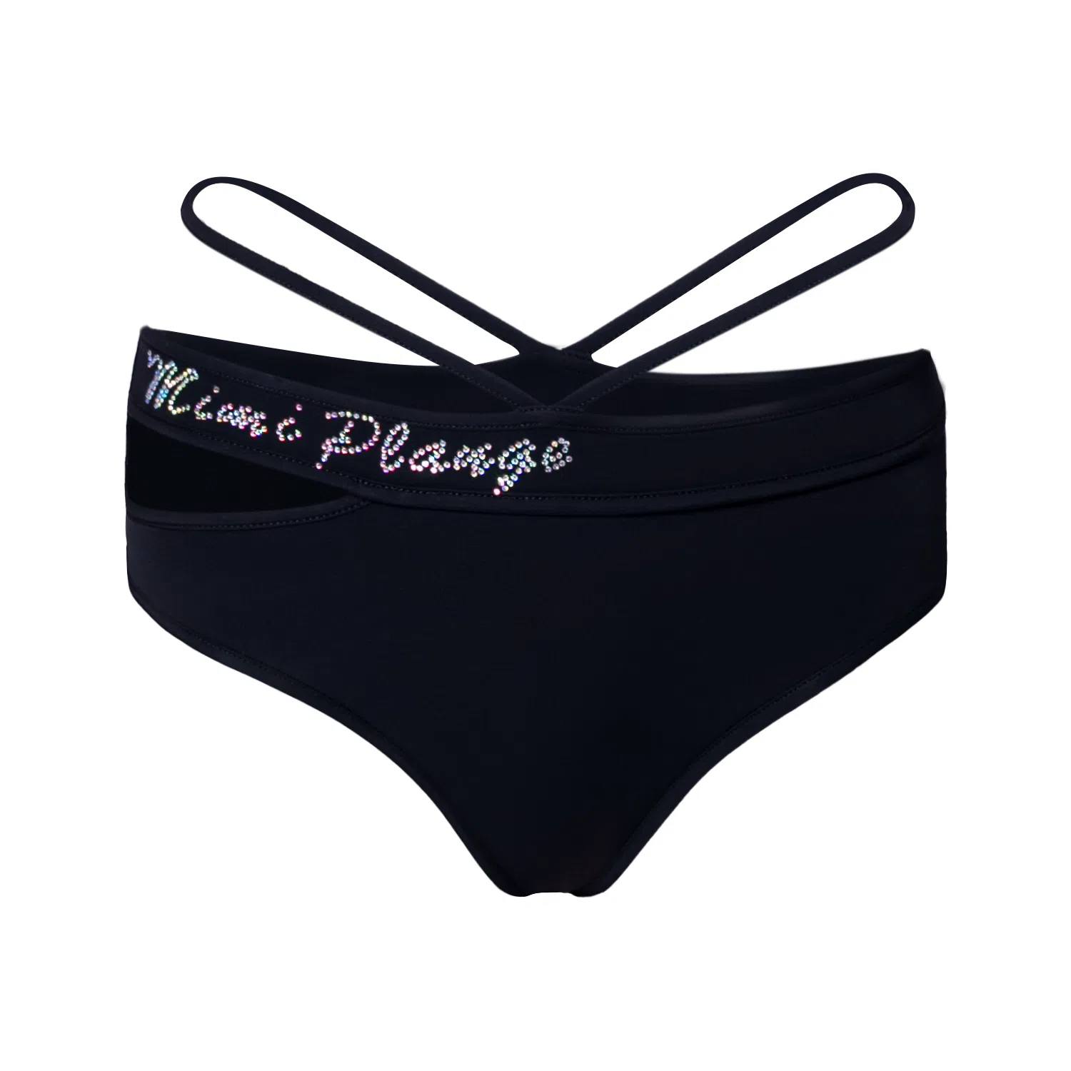 MIMI PLANGE Irregular Cutout Bikini Black
