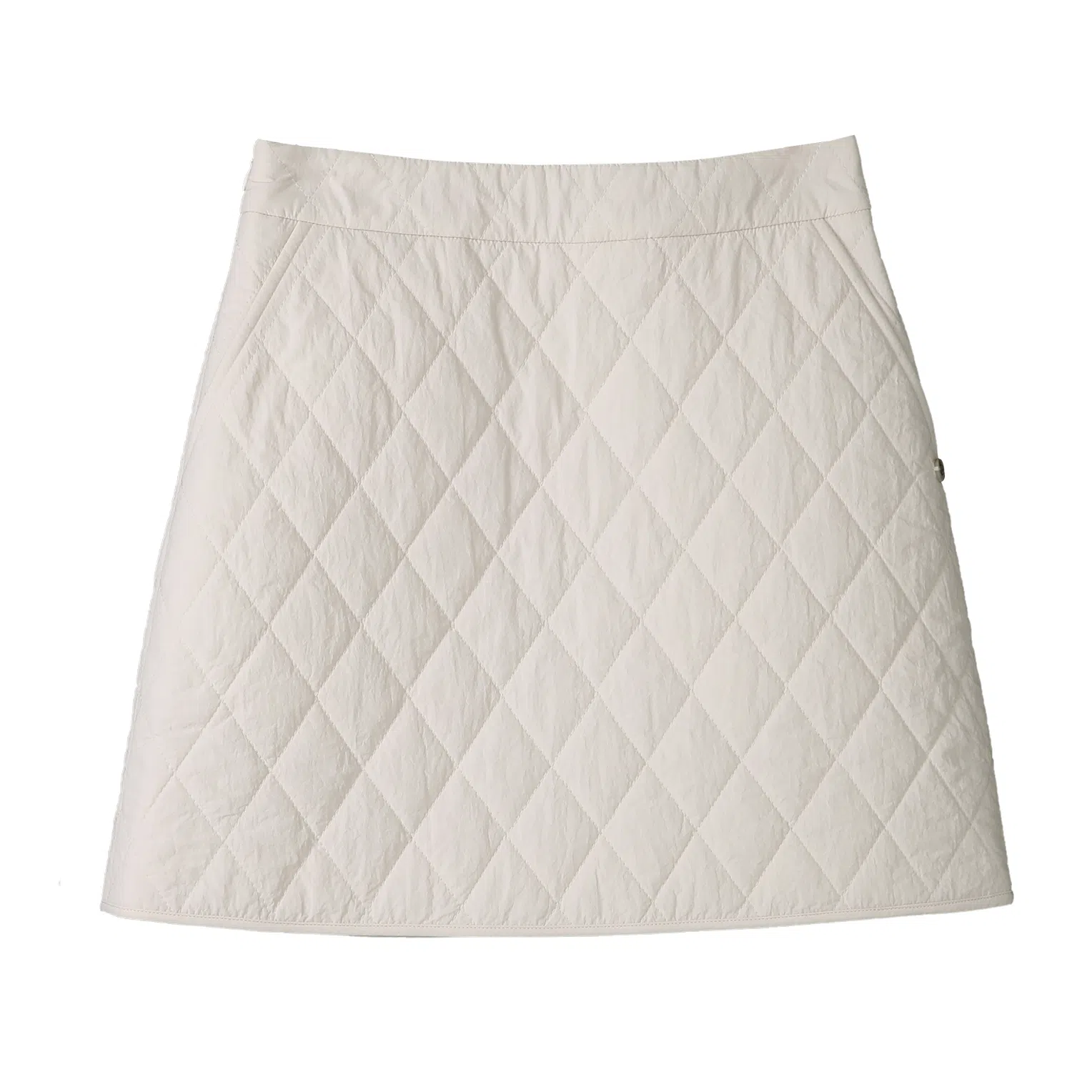 法儿家 小个子高腰菱格宽松休闲短裙 女款