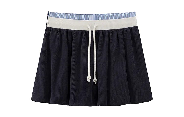 CHUU Retro Colorblock High-Waist Skirt