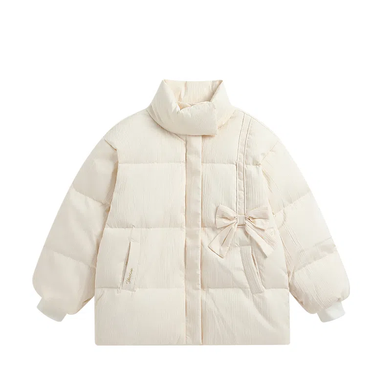 【90%绒】英氏 童装 立领加厚保暖防风蝴蝶结拜年服羽绒服 冬季 女童