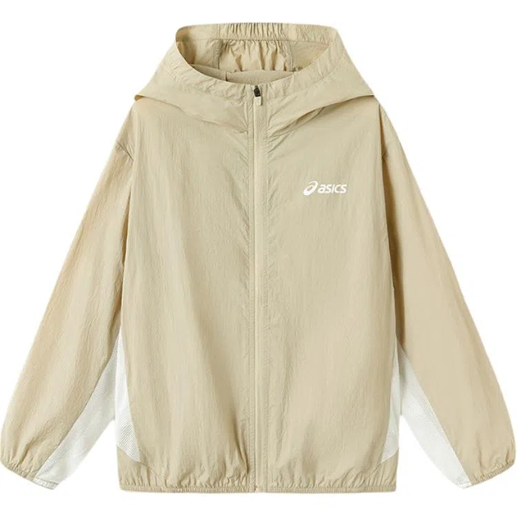 Asics Performance Jacket Hooded Sun Protection Beige Youth