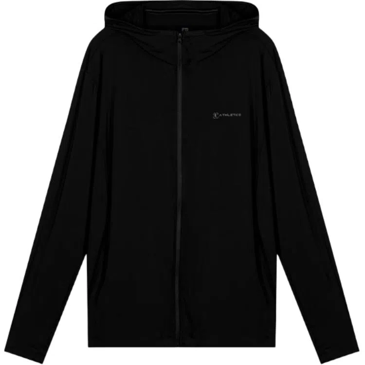 乔丹 纯色拉链连帽百搭 透气耐磨防紫外线防晒服 男款 黑色