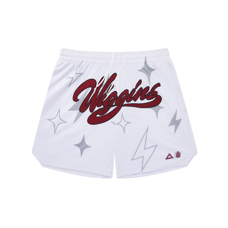 匹克 维金斯 球星系列潮流复古宽松休闲透气百搭吸汗耐磨训练星星裤篮球裤 男款 大白