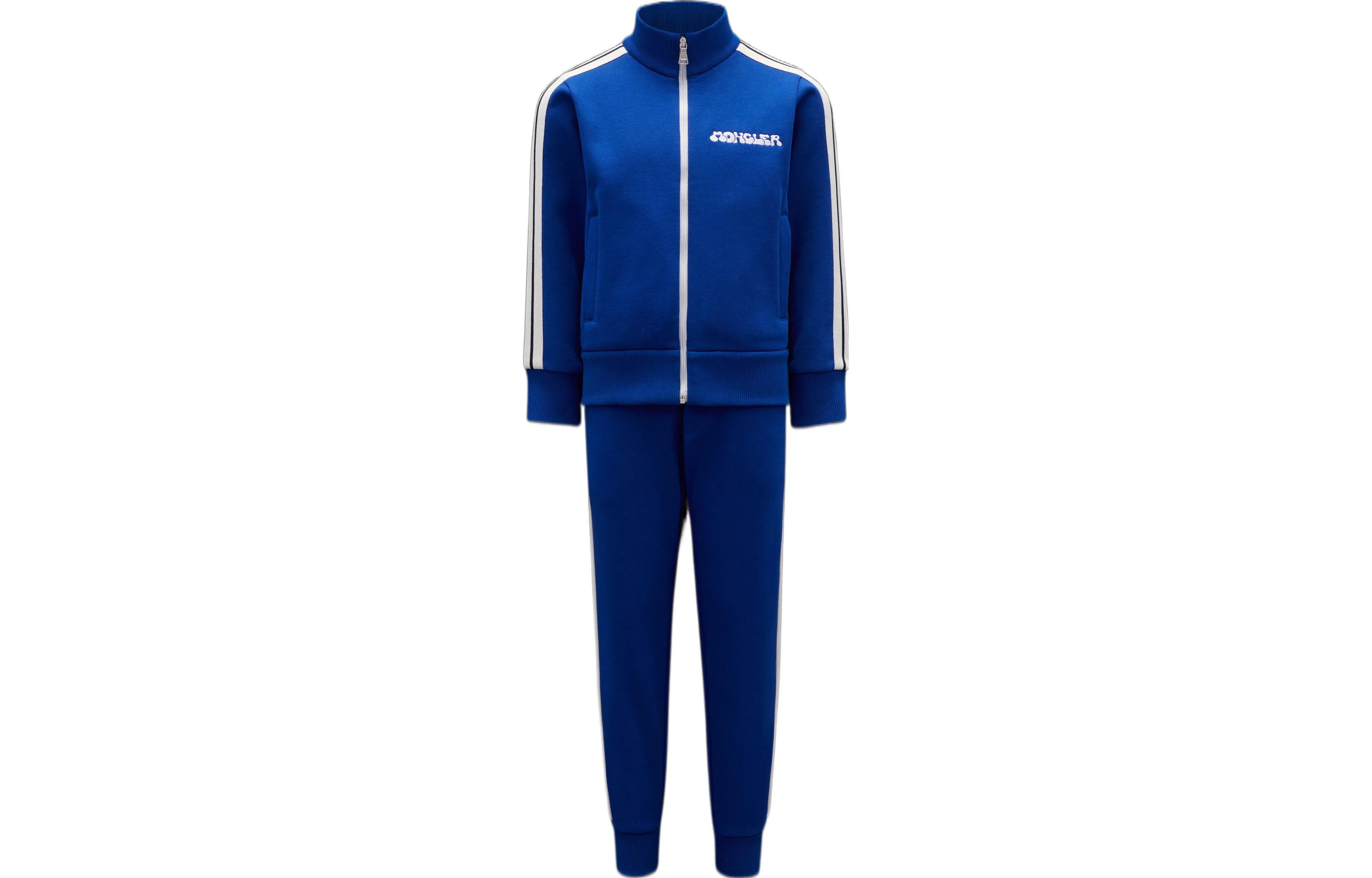 Moncler FW22 Striped Logo Tracksuit Blue