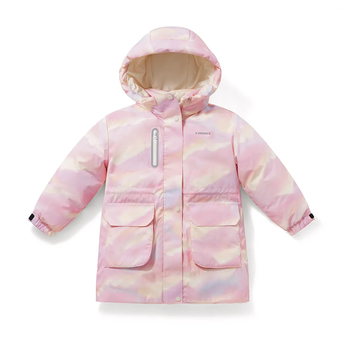 青蛙王子 晕染中长款连帽加厚防风羽绒服 中小童