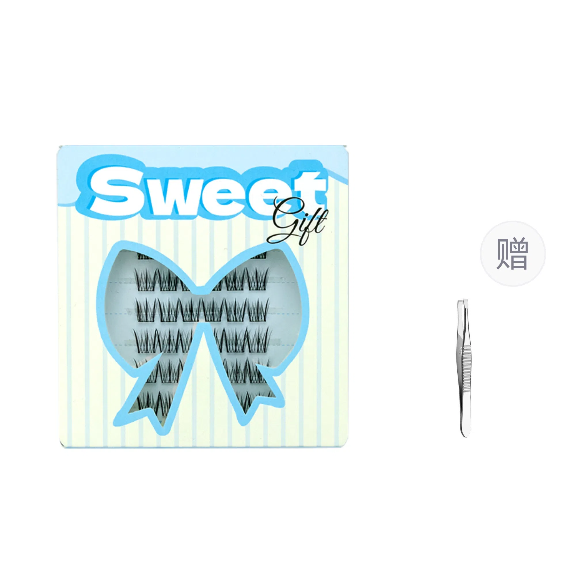 酷乐丝 免胶款 鸟啾啾假睫毛  交叉款单簇 鸟系大眼睫 根根分明 立体卷翘 懒人化妆 圆眼睫毛 轻盈无感