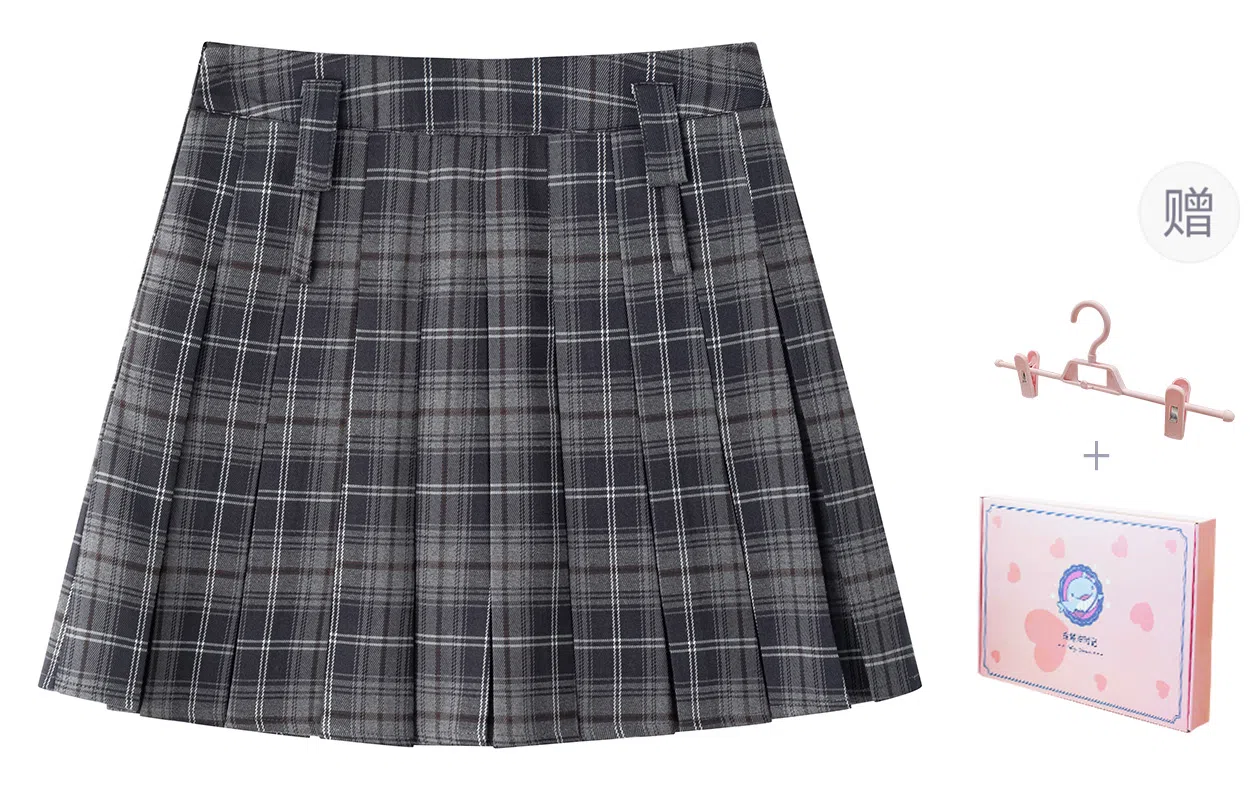 东鲸岁时记 学院风百褶裙格子伯克利休闲短裙 女款 礼盒装