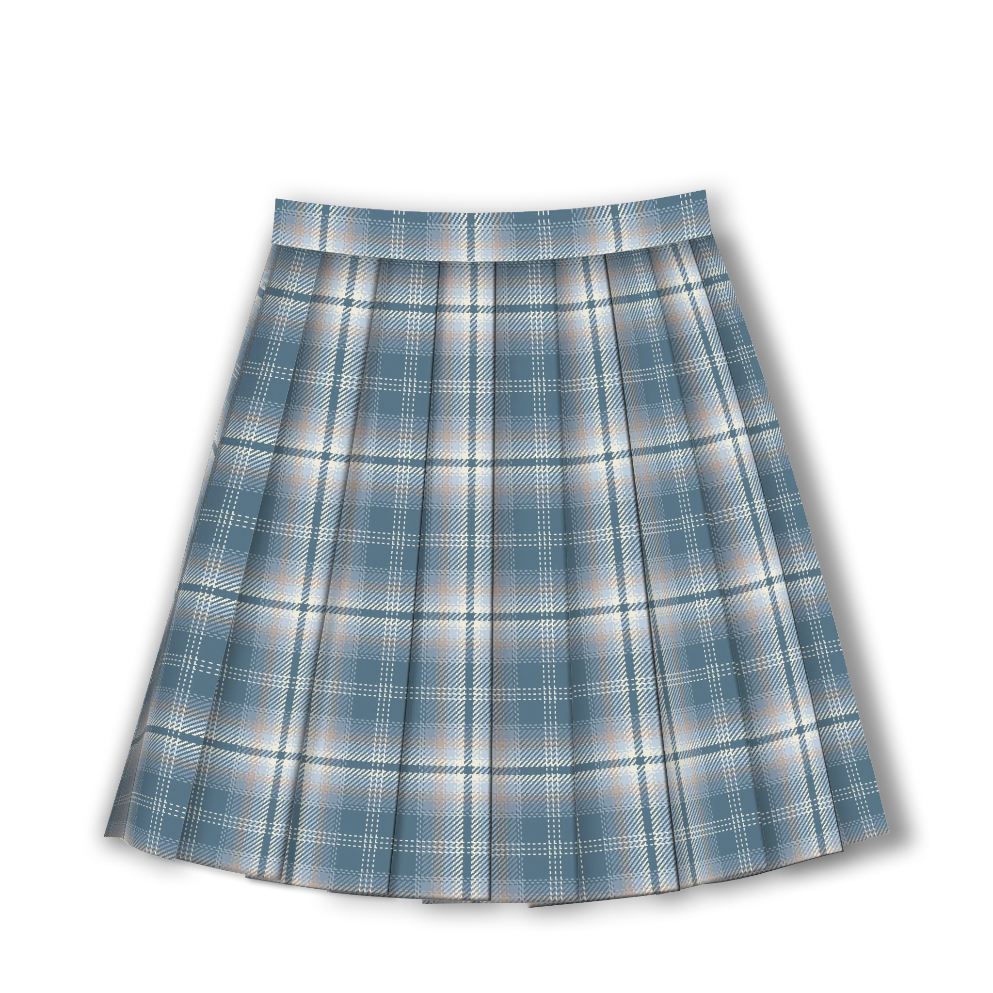 豹了个猫 格子短款高腰宽松百褶裙制服裙装