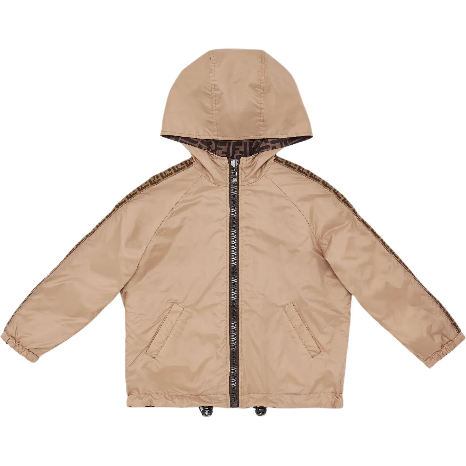 Fendi SS24 Logo Hoodie Jacket Beige