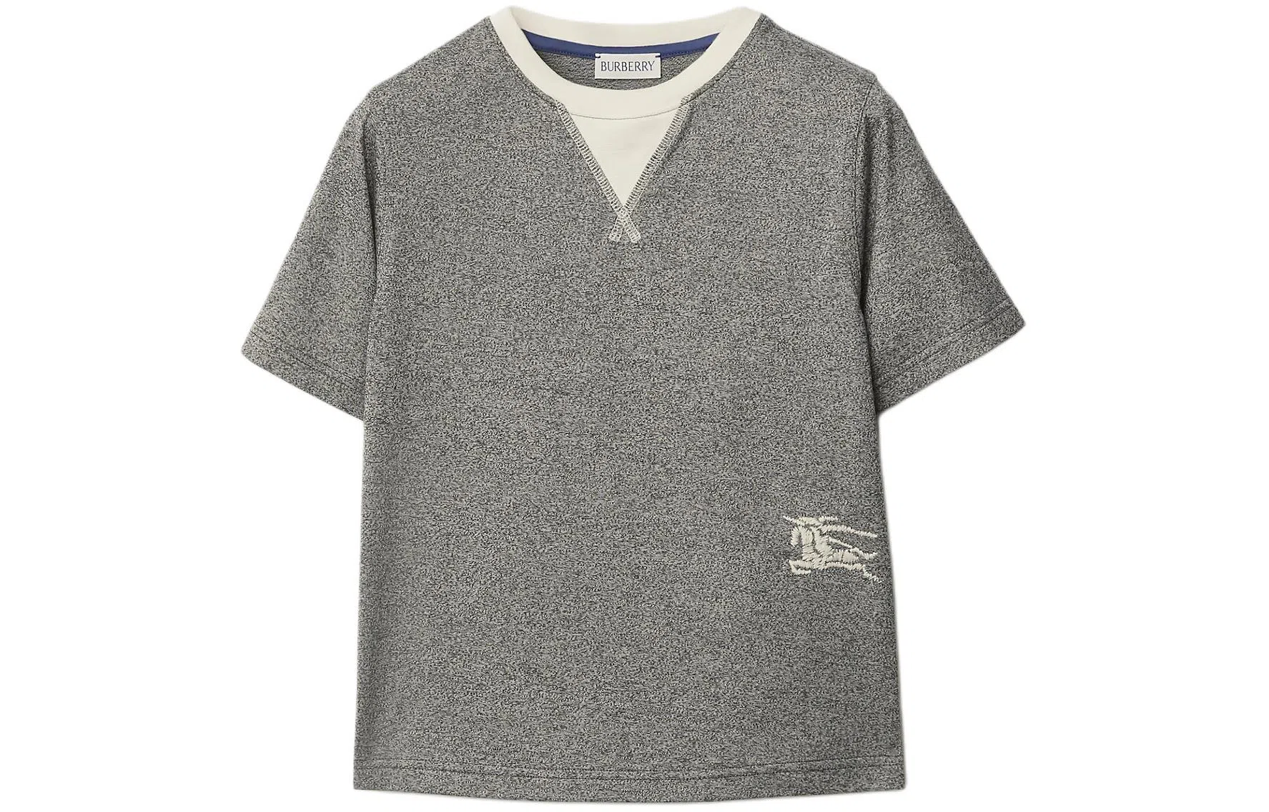 Burberry Two-Tone Cotton T-Shirt LogoT
