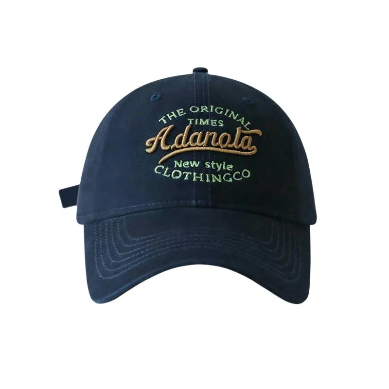 艾佳微 大头围立体刺绣韩版简约出行遮阳帽可调节软件显脸小 棉 鸭舌帽 男女同款情侣款