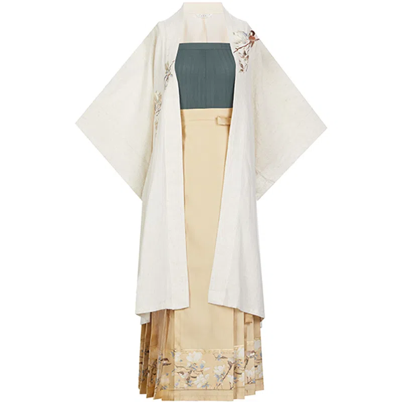 织造司 玉兰吱 长干寺吊带宋抹仿妆花百迭裙古风原创宋制七分袖动物图案汉服 女款