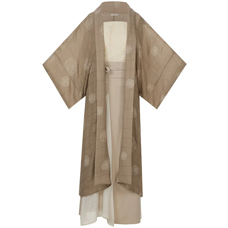 织造司 鸢茶 宋制长干寺半袖对襟长衫吊带改良三裥裙原创汉服 女款