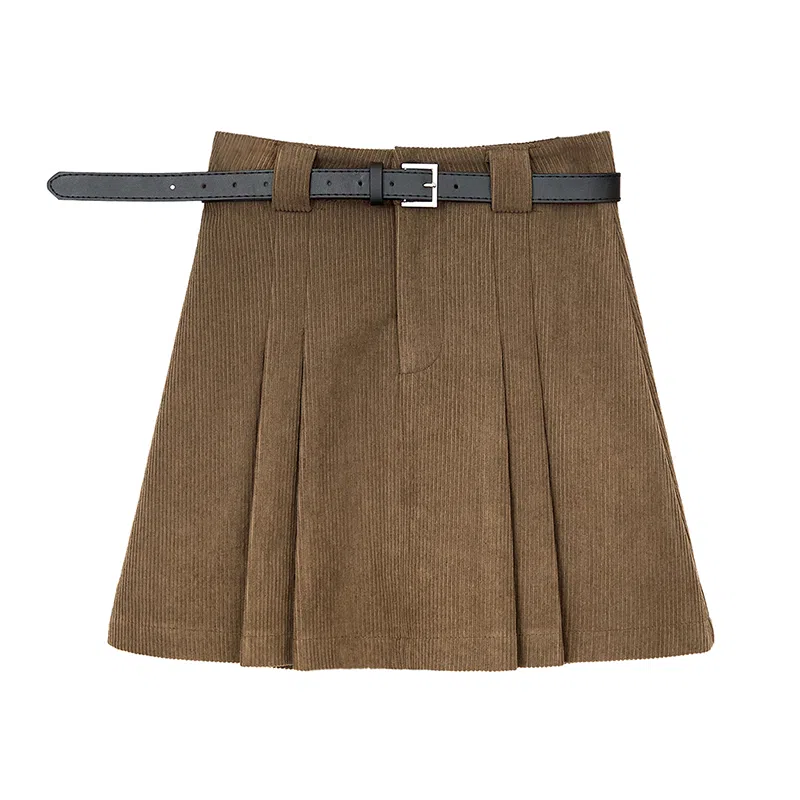 莫代尔 百搭纯色高腰宽松短款半身休闲短裙 女