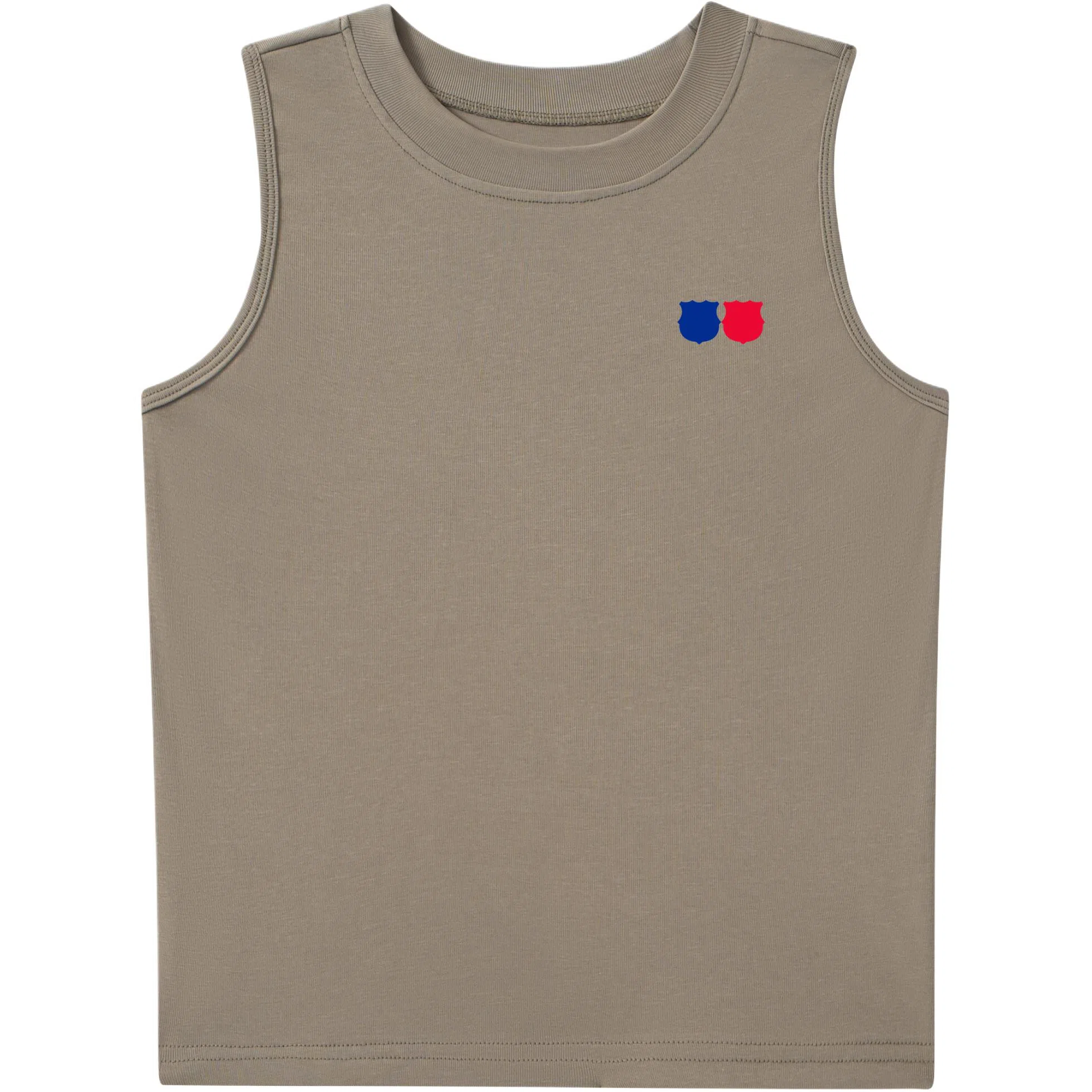 巴塞罗那足球俱乐部 基础款简约纯色徽章印花宽松柔软健身训练休闲百搭圆领弹力无袖背心 男女同款