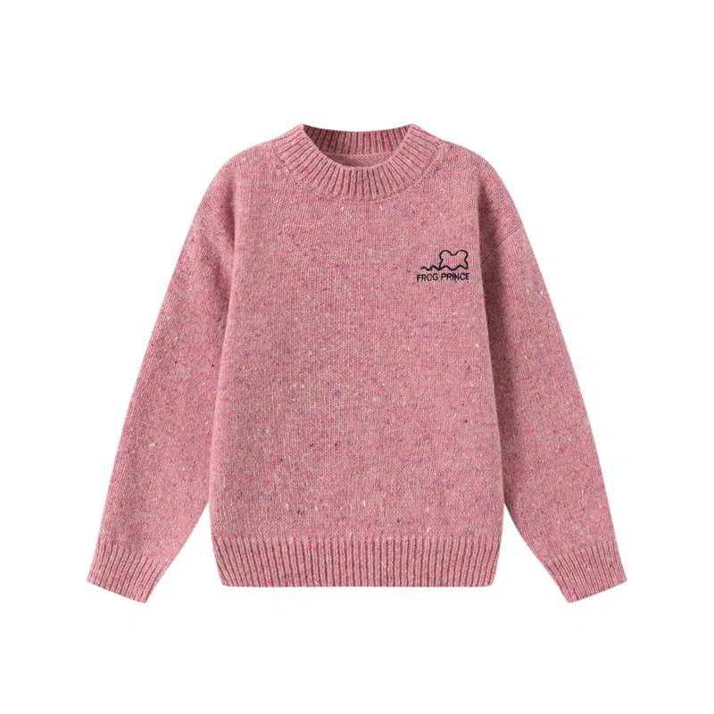 青蛙王子 缤纷薄绒系列 圆领纯色长袖毛衣 儿童款