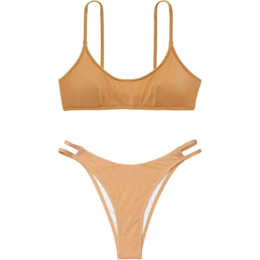 Victoria's Secret V-Neck High Waist Bikini Gold