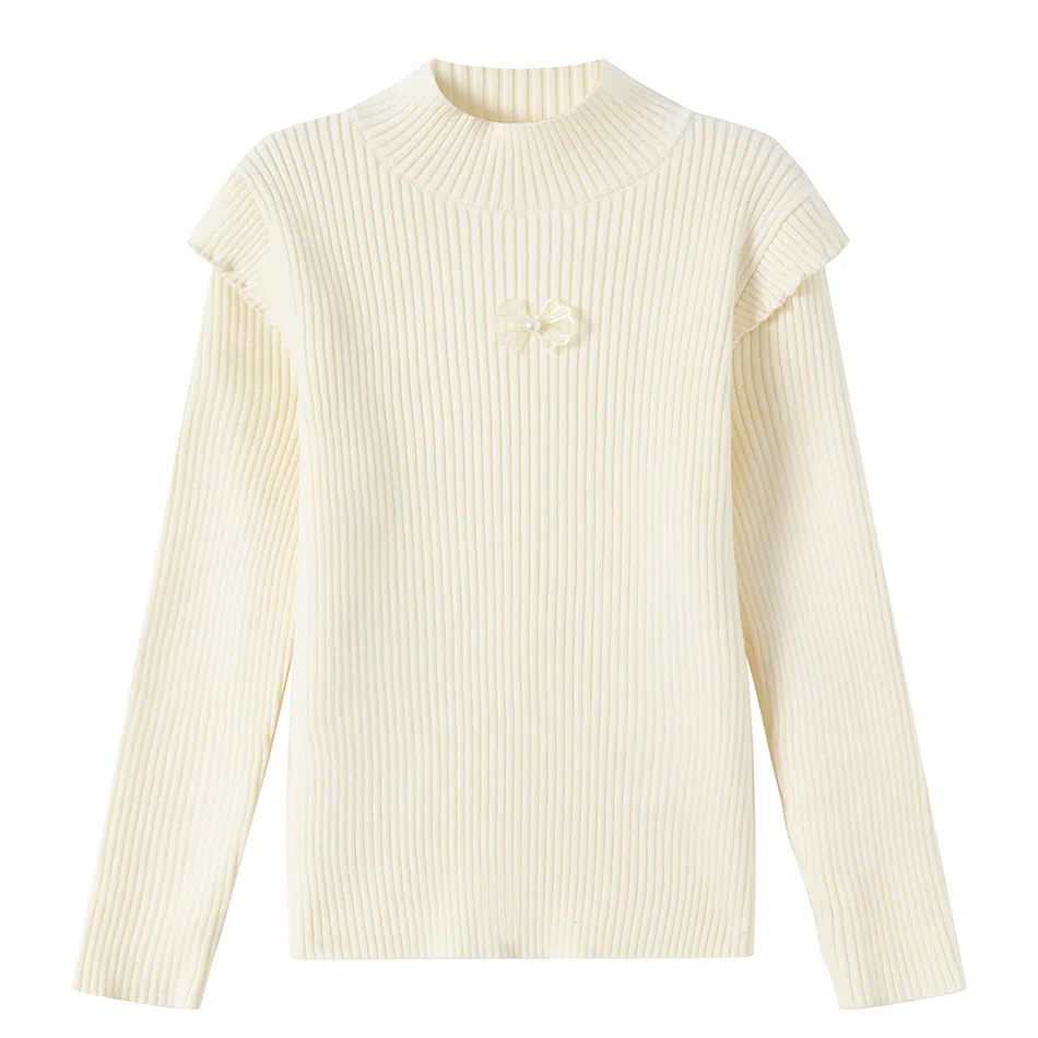 青蛙王子 纯色简约套头舒适长袖毛衣 儿童款