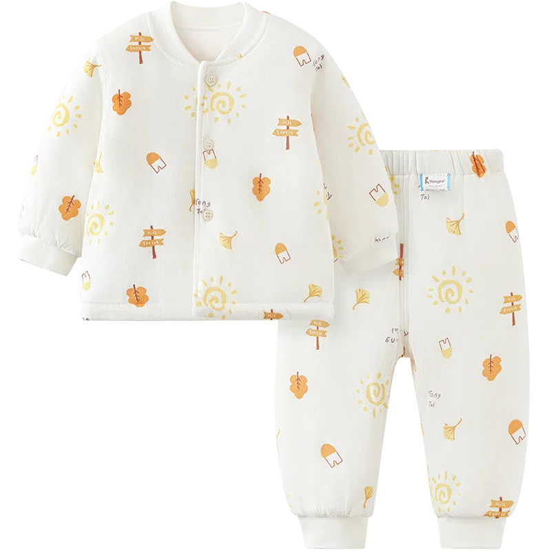 童泰宝宝套装秋冬季纯棉婴儿衣服男童女童上衣裤子夹棉家居内衣
