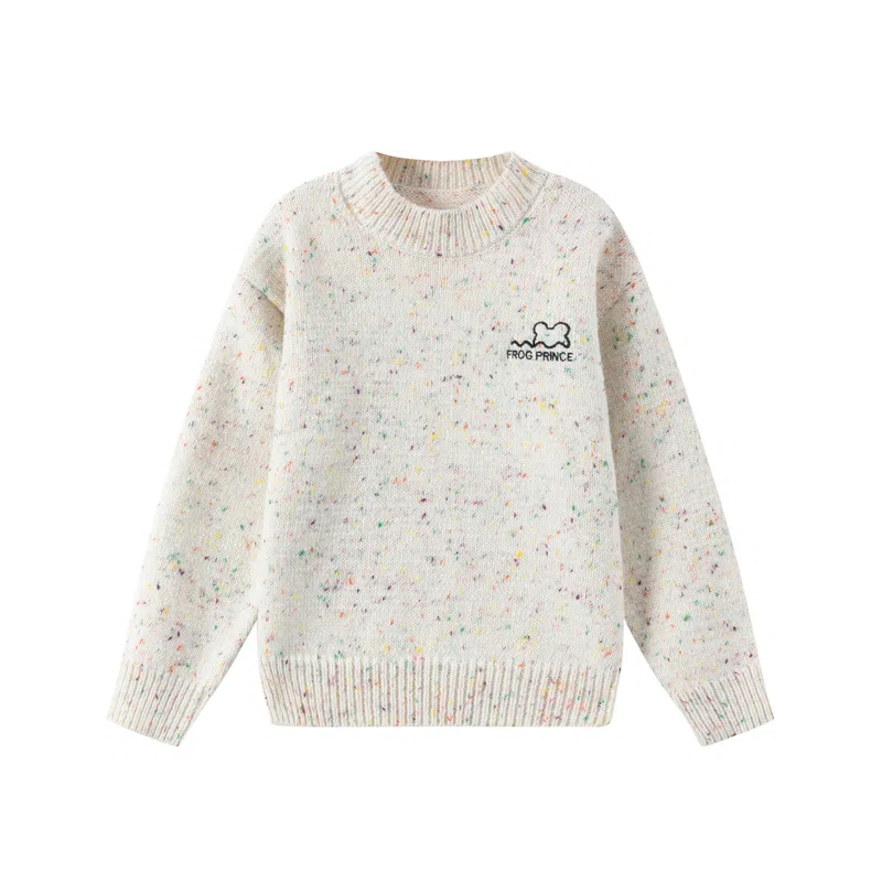 青蛙王子 缤纷薄绒系列 圆领纯色长袖毛衣 儿童款