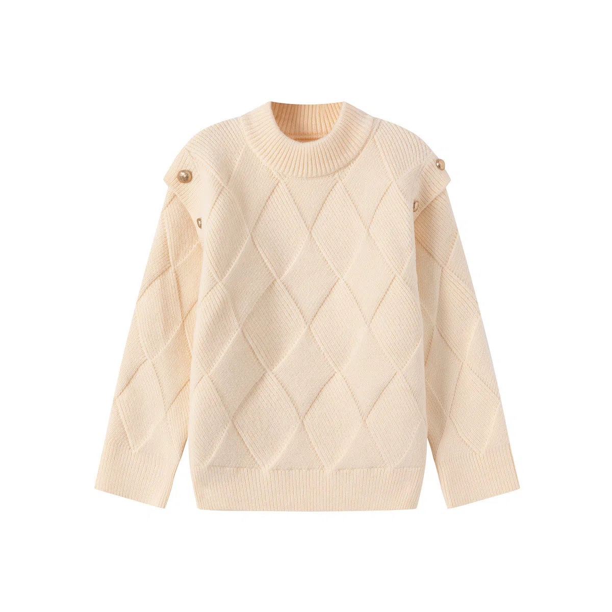 青蛙王子 时尚洋气圆领纯色长袖毛衣 中小童