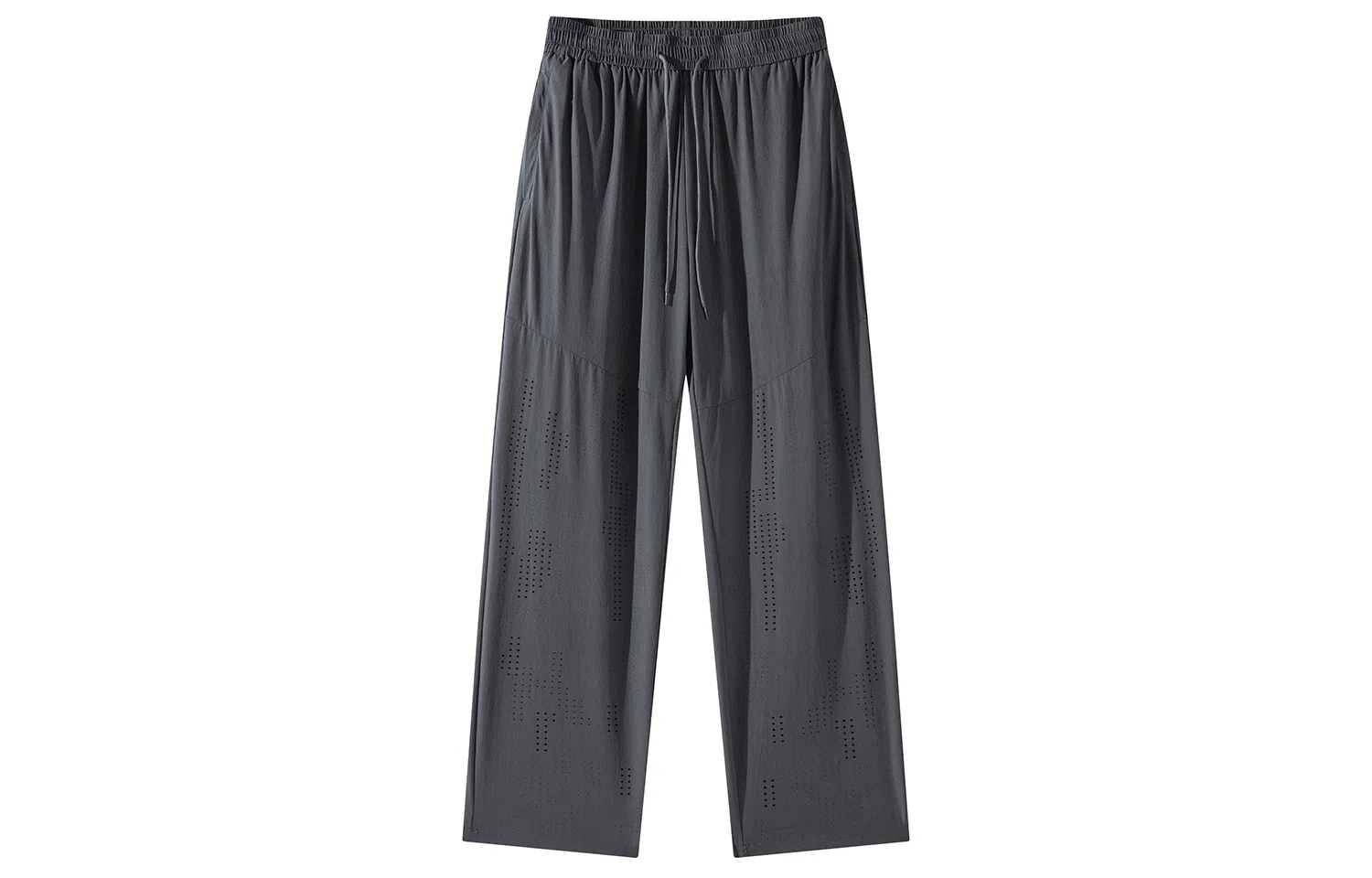 加菲猫家族 简约美式基础款纯色弹力直筒裤日常通勤柔软亲肤舒适百搭宽松垂感系带中腰休闲裤 男女同款