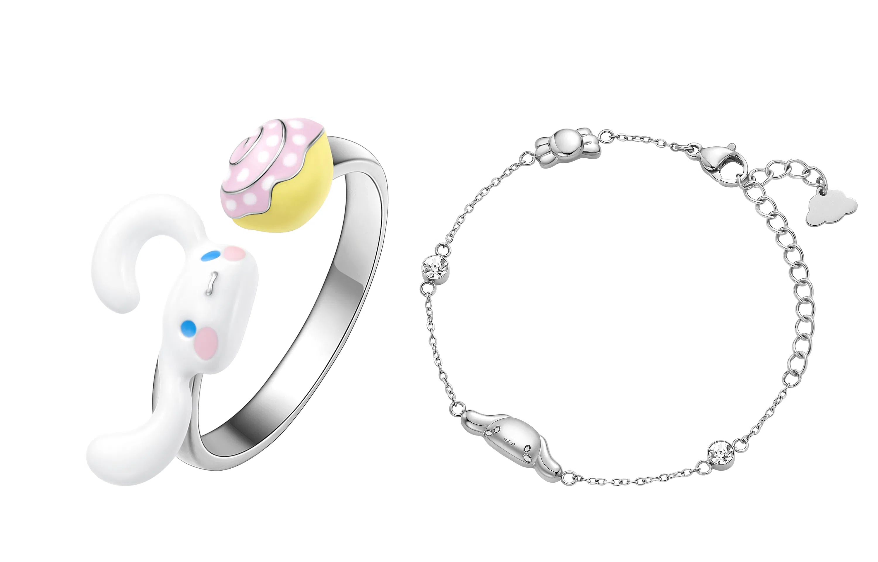 潮色绘 玉桂狗 三丽鸥小众设计开口可调节设计大耳狗联名 铜 戒指 女款