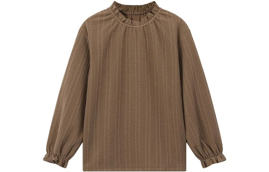 梦特娇 童装 纯色长袖衬衫 女童