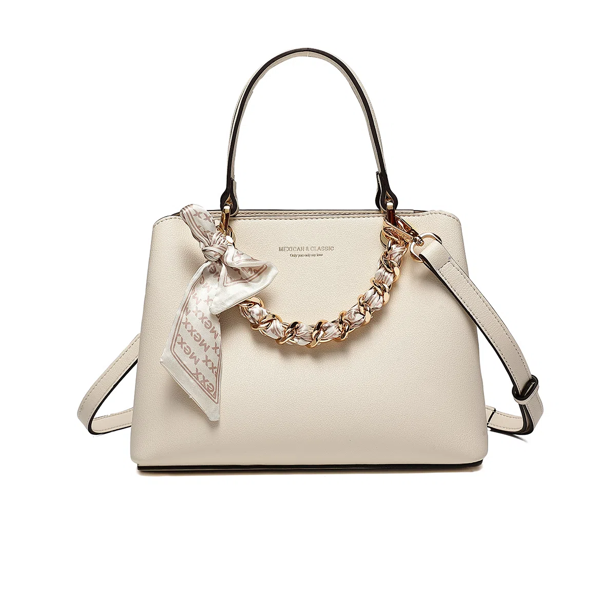 稻草人 精致百搭丝巾质感百搭 聚氨酯革 斜挎单肩手提包 女款 多色